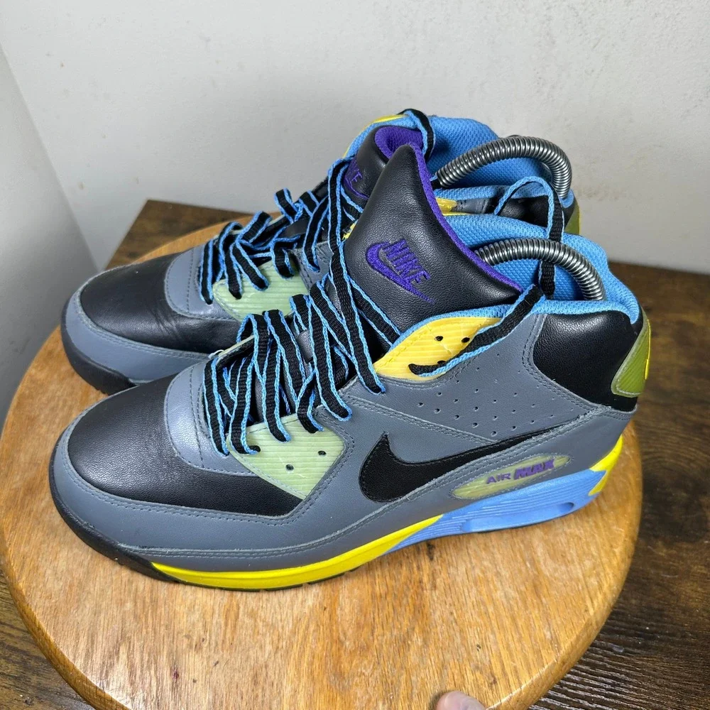 Nike Air Max 90 Sneaker Boot Mens 8.5 Grey Blue Yellow 316339-001 2007